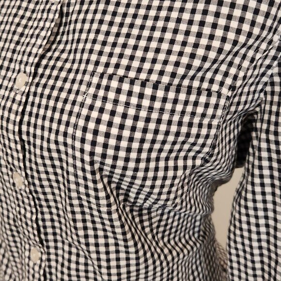 Black/white gingham button down shirt - Picture 2 of 3